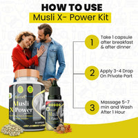Thumbnail for Divya Shree Musli X-Powder Capsule & Musli X-Power Oil Combo - Distacart