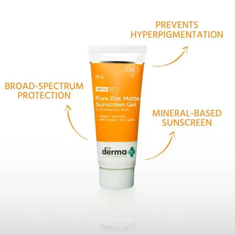 The Derma Co Pure Zinc Matte Sunscreen Gel for Sensitive Skin