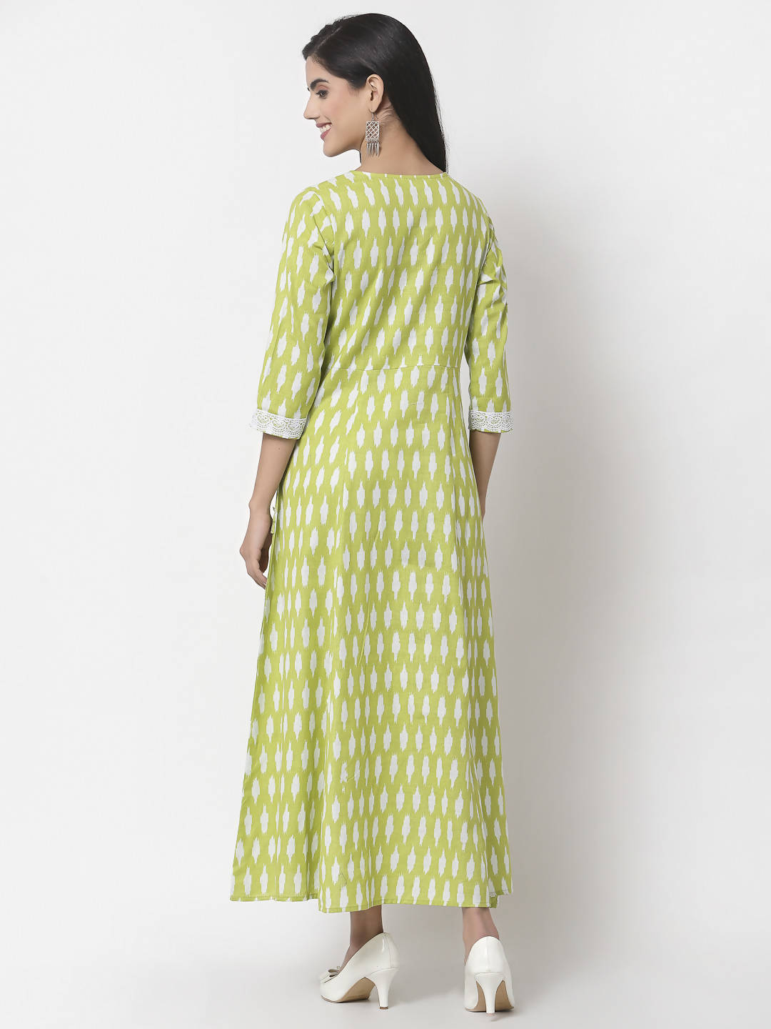 Myshka Women's Pure Cotton Printed 3/4 Sleeve Dress