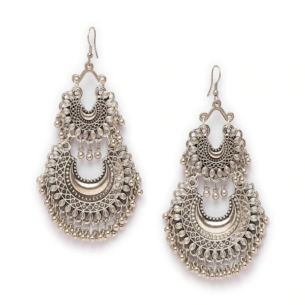 Mominos Fashion Johar Kamal Silver-Plated Chandbali Earrings For Women - Distacart