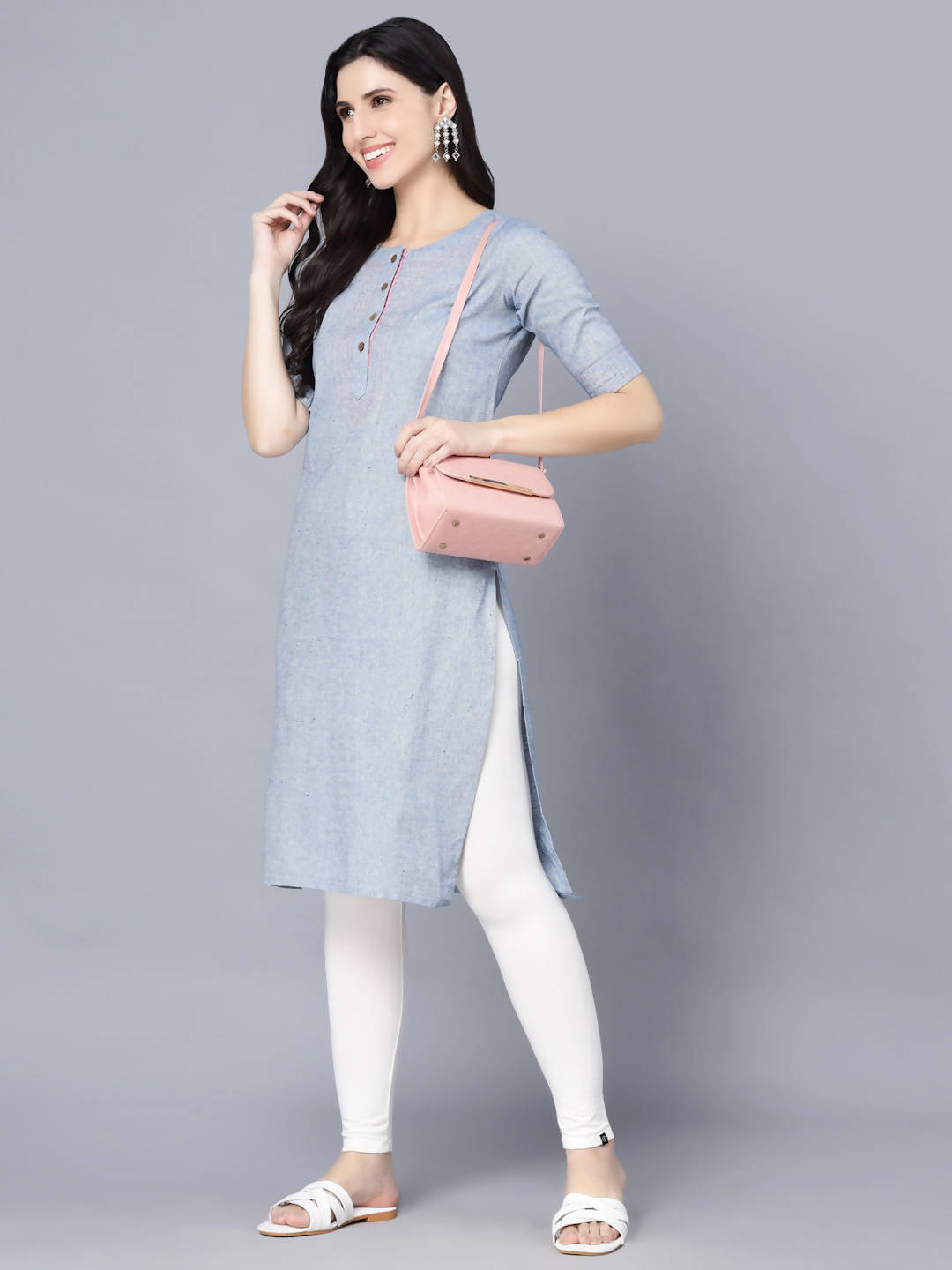 Myshka Women Blue Kurta - Distacart