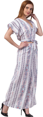 Thumbnail for PAVONINE White Color Printed Crop Top And Flared Palazzo Set For Girls & Women - Distacart