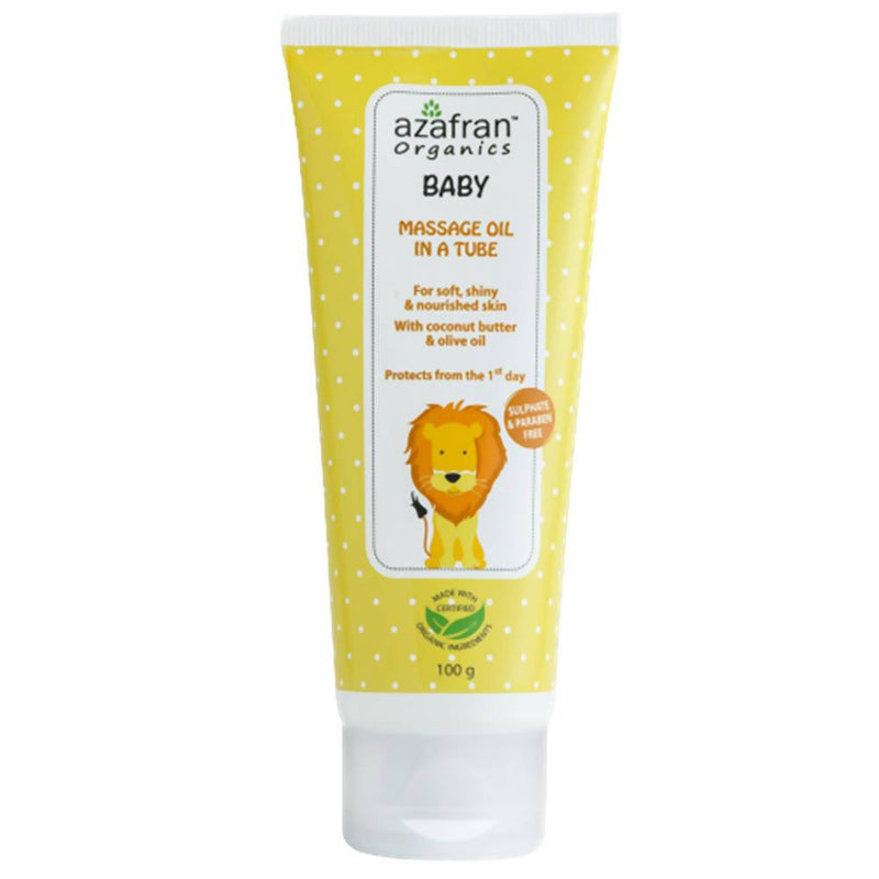 Azafran Organics Baby Massage Oil In A Tube - Distacart