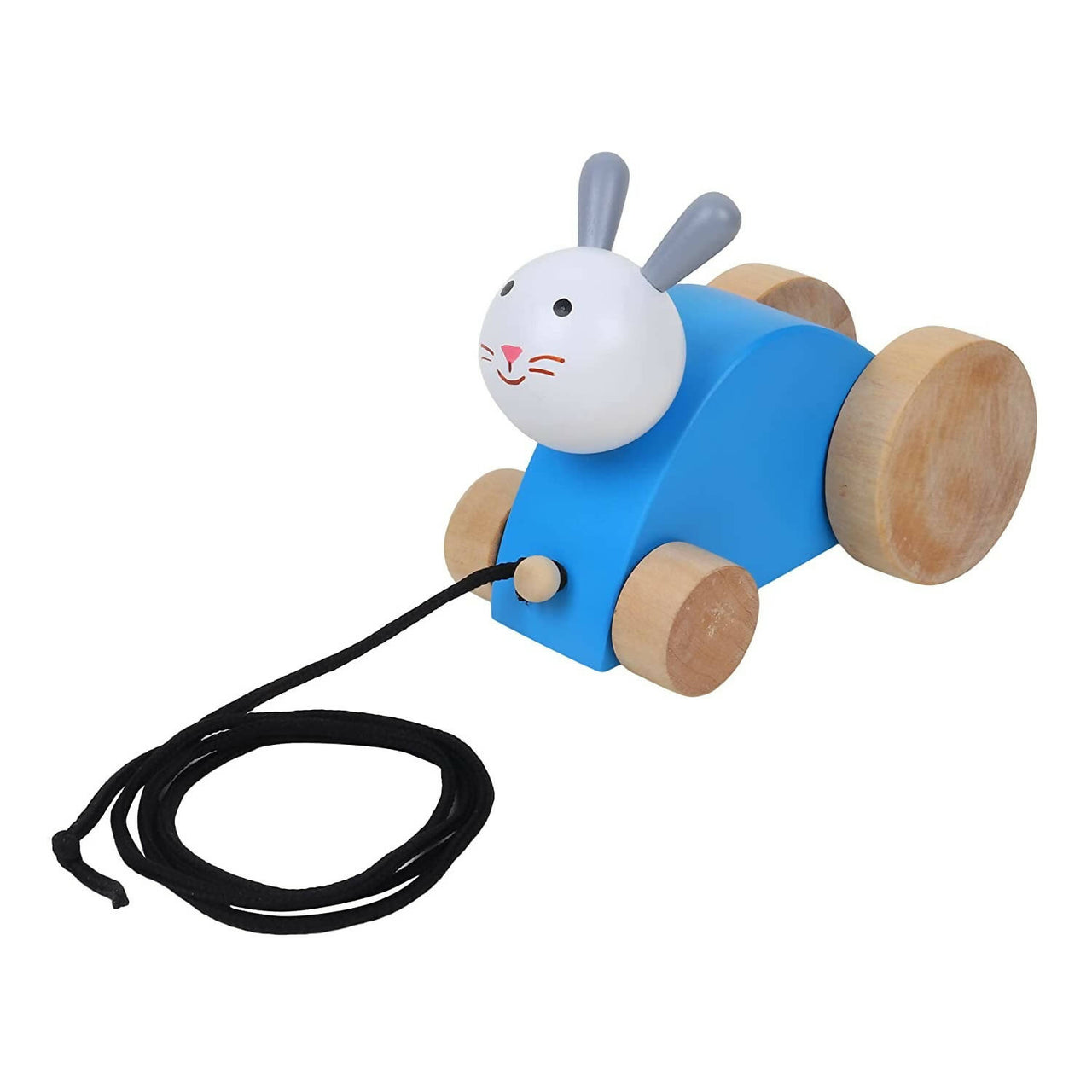 Matoyi Fish Rattle & Blue Rabbit Pull Along & Flat Disk Rattle & Bear Teether For Kids - Distacart