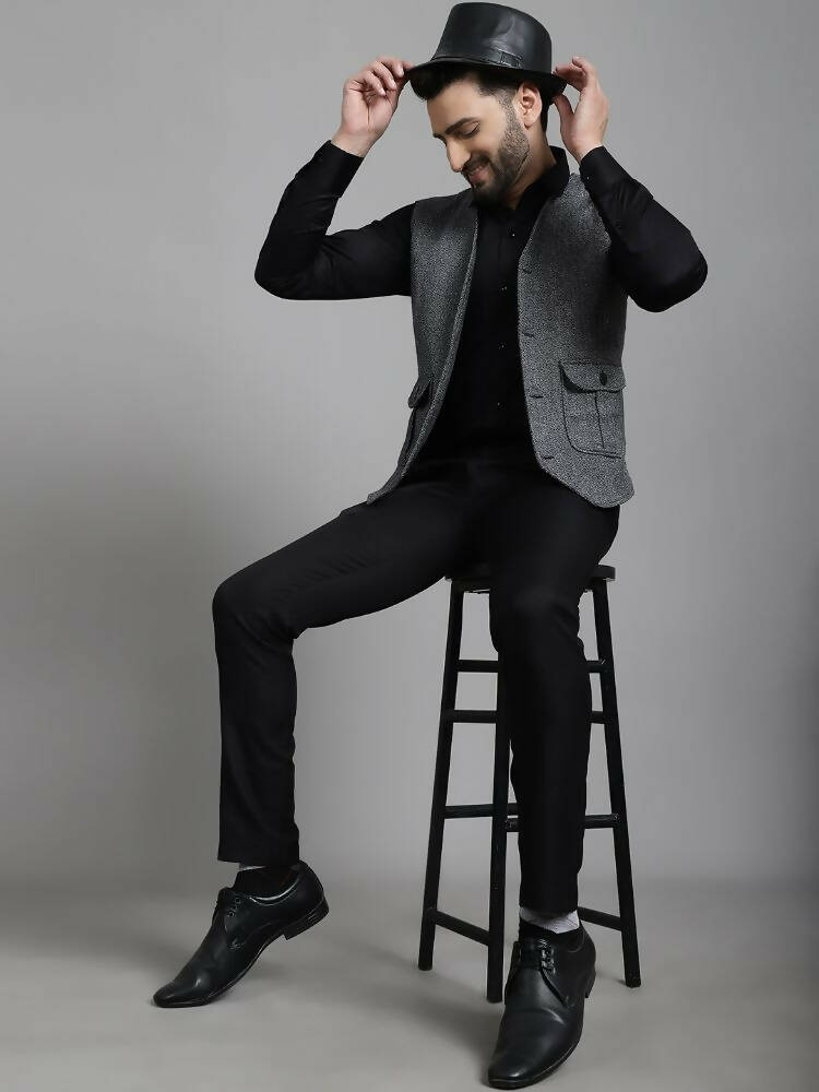 Even Apparels Solid Waistcoat - Grey - Distacart