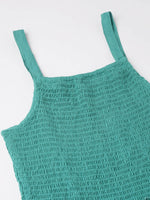 Thumbnail for Light Blue Cotton Solid Flared Dress with Printed Shrug - Yukti - Distacart