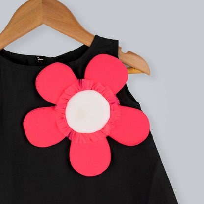 Pink Cow Fashions Black & Pink Dress With Embellishments - Distacart