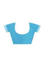 Thumbnail for Mominos Fashion Moeza Sky Blue Bhagalpuri Handloom Silk Linen Saree with unstitched Blouse piece - Distacart
