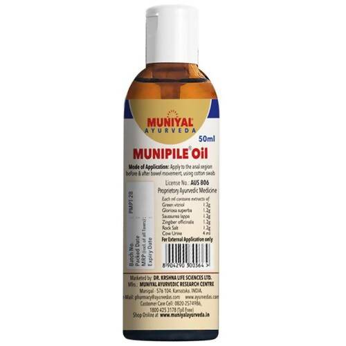 Muniyal Ayurveda Munipile Oil - Distacart