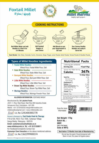 Millet Marvels Foxtail Millet Noodles - Distacart