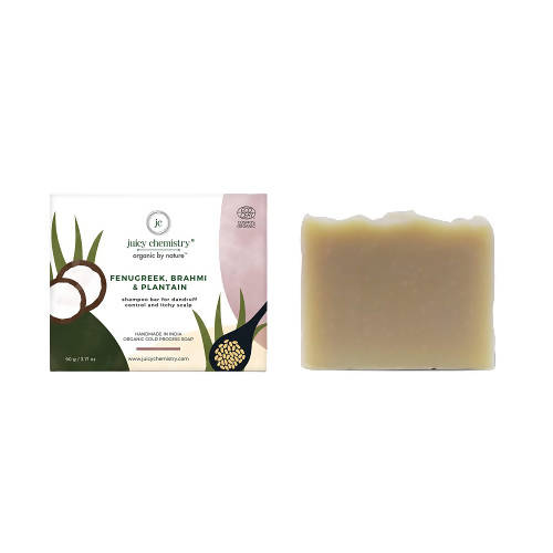 Juicy Chemistry Fenugreek, Brahmi & Plantain Shampoo Bar - Distacart