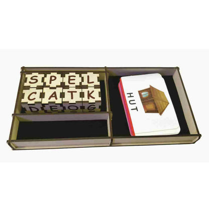 Kraftsman Wooden Spell Tutor Spelling Learning Game With Flash Cards | Educational Toys & Return Gift - Distacart