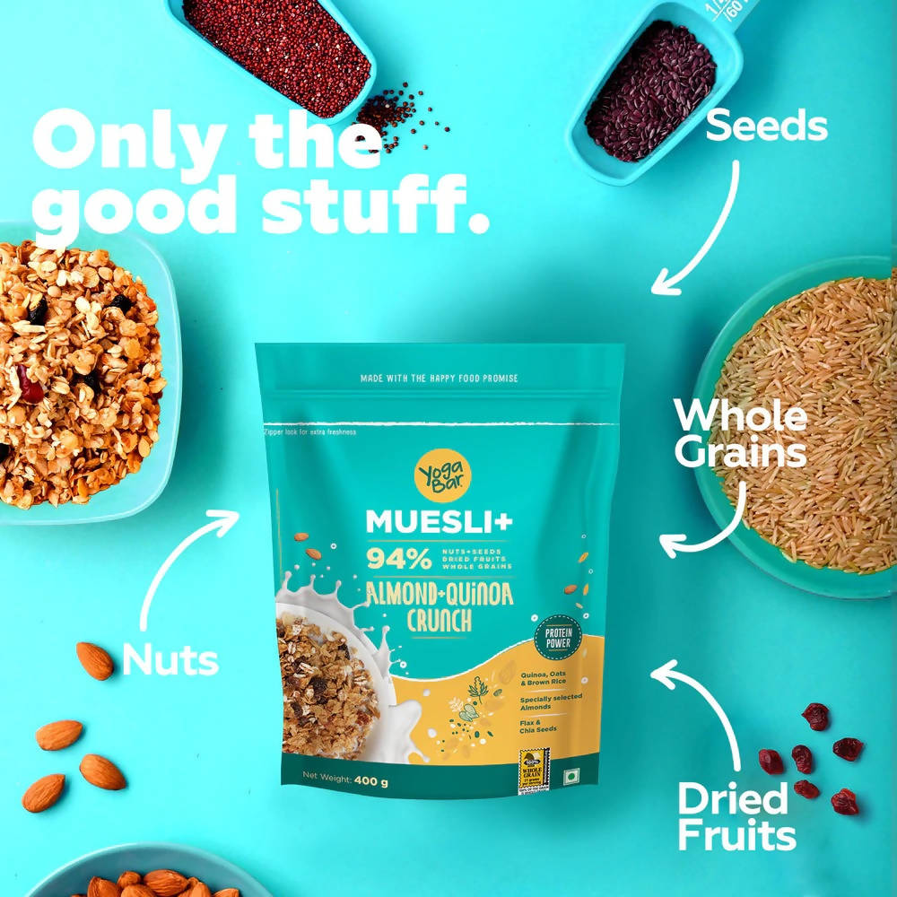 Buy Yoga Bar Almonds + Quinoa Crunch Wholegrain Muesli Online at Best Price