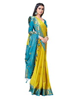 Thumbnail for Mimosa Women's Yellow Mysore Silk Crepe Saree With Blouse