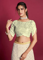 Thumbnail for Vastrasky Yellow & White Georgette Designer Saree - Distacart