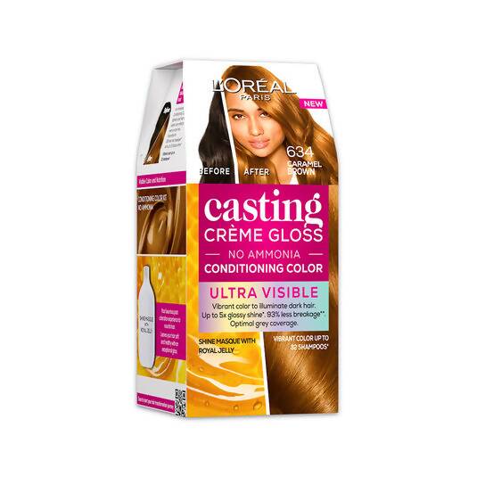 L'Oreal Paris Casting Creme Gloss Ultra Visible Conditioning Hair Color - 634 Caramel Brown - Distacart