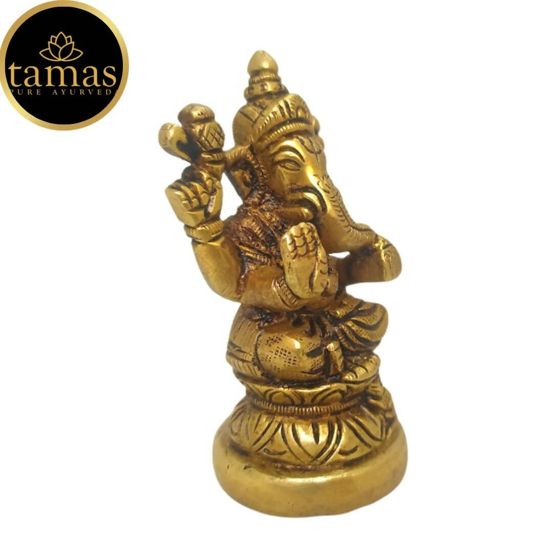 Tamas Brass Handmade Vinayakmoorti Ganesha Statue (Golden) - Distacart
