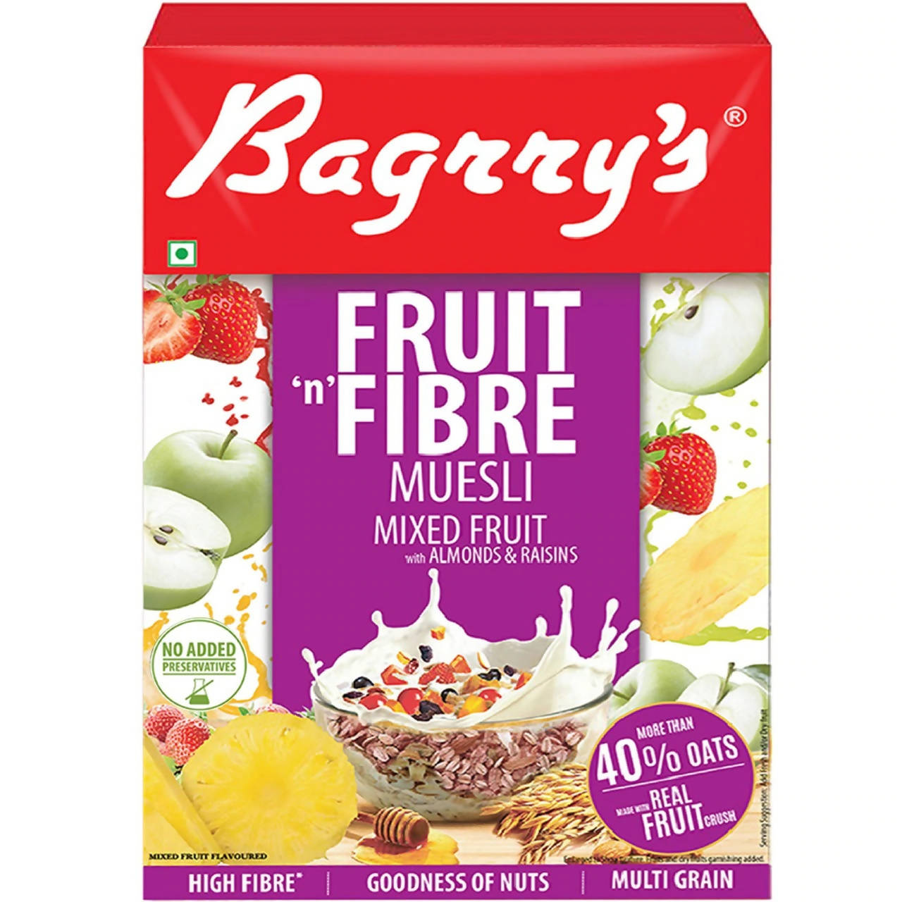 Bagrry's Fruit 'n Fibre Muesli with Mixed Fruit - Distacart