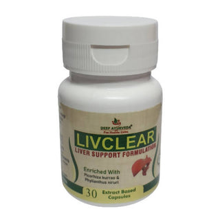 Deep Ayurveda Livclear 500mg Veg Capsules - Distacart