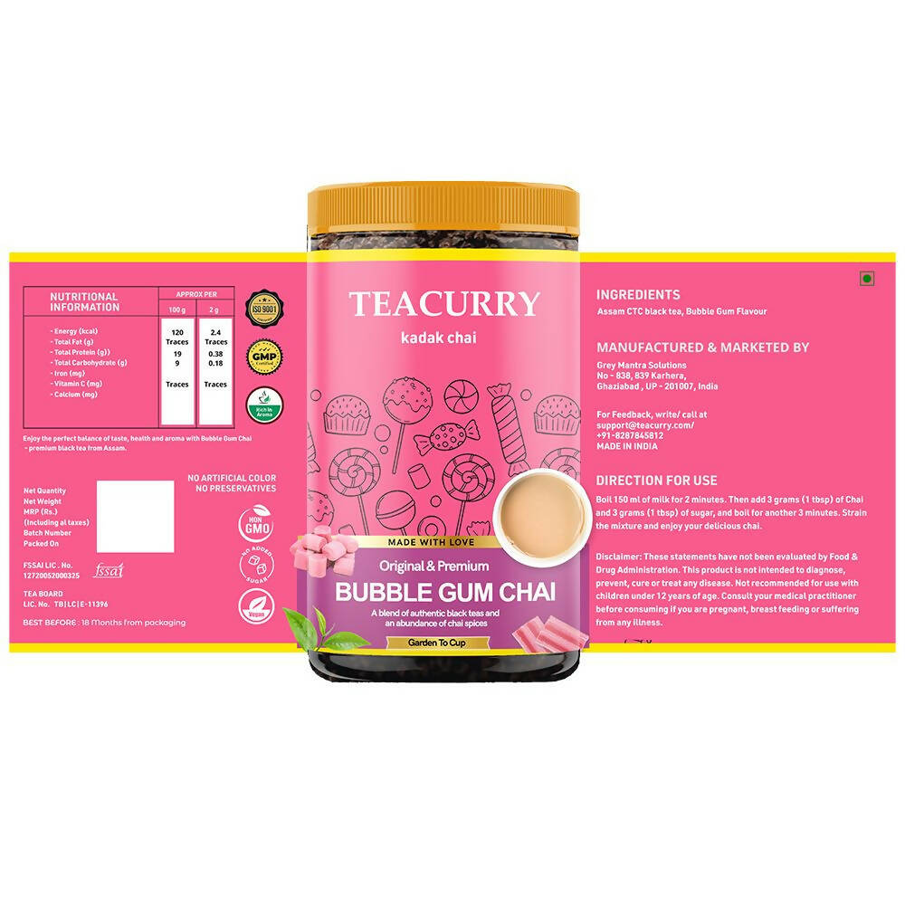 Teacurry Bubble Gum Chai Powder - Distacart