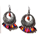 Thumbnail for Latest Fashion Party Wear Chandbali Oxidized Silver Earrings