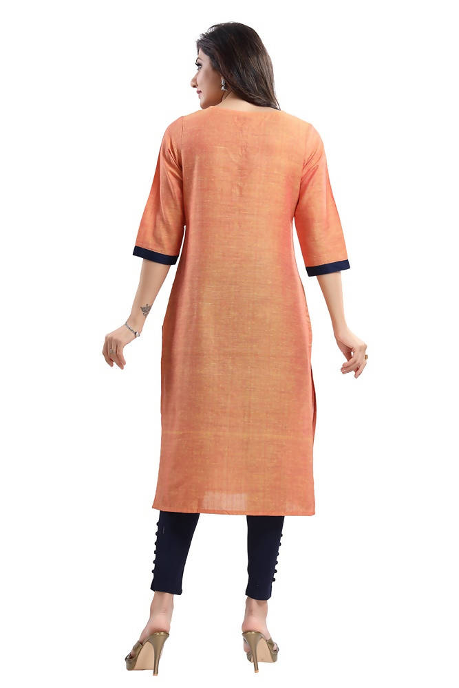 Snehal Creations Saffron Gold South Cotton Block Print Kurta - Distacart