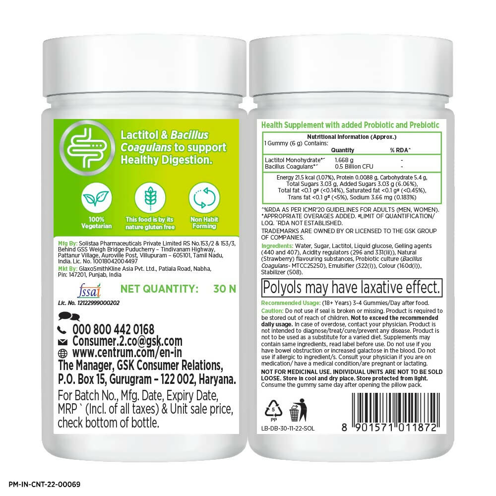 Centrum Digestive Balance Gummies - Strawberry Flavor - Distacart