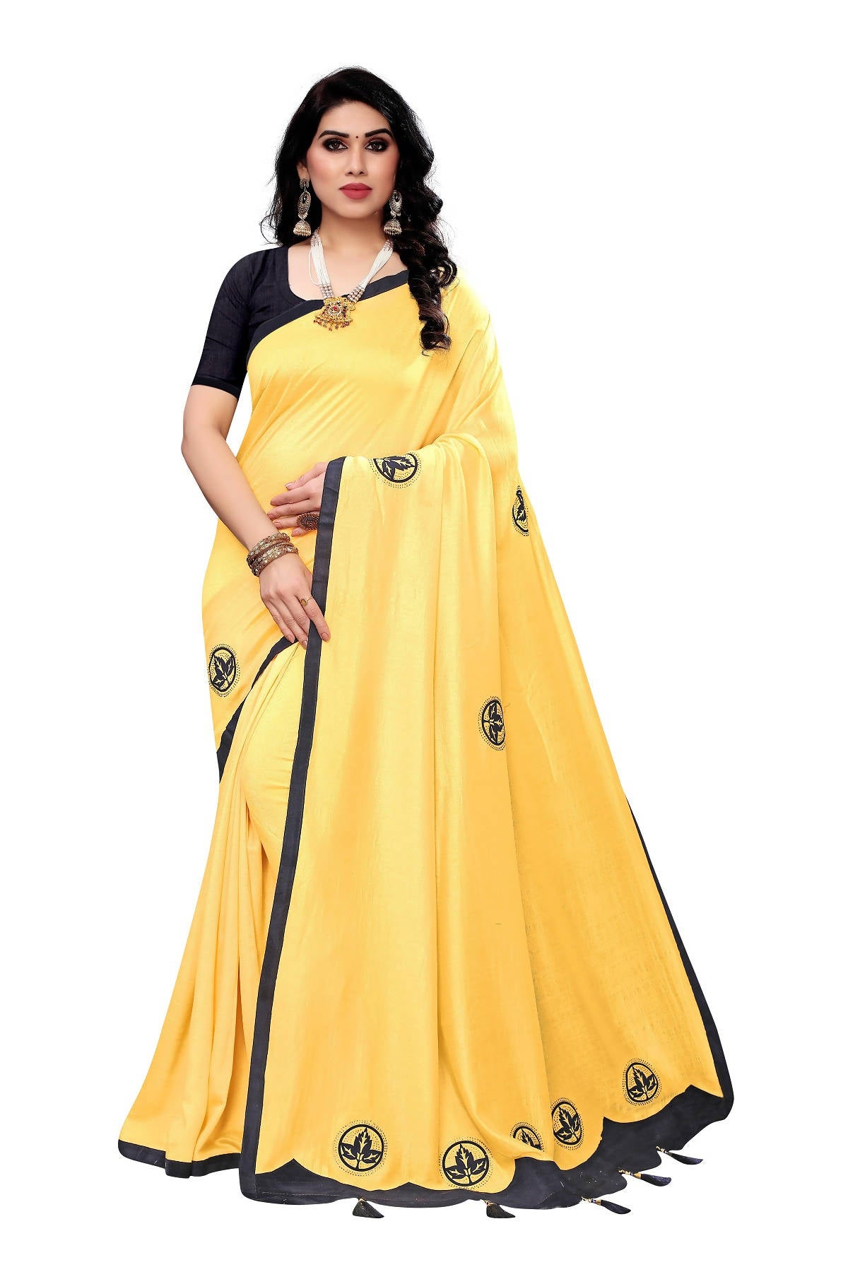Vamika Designer Yellow Dola Silk Saree