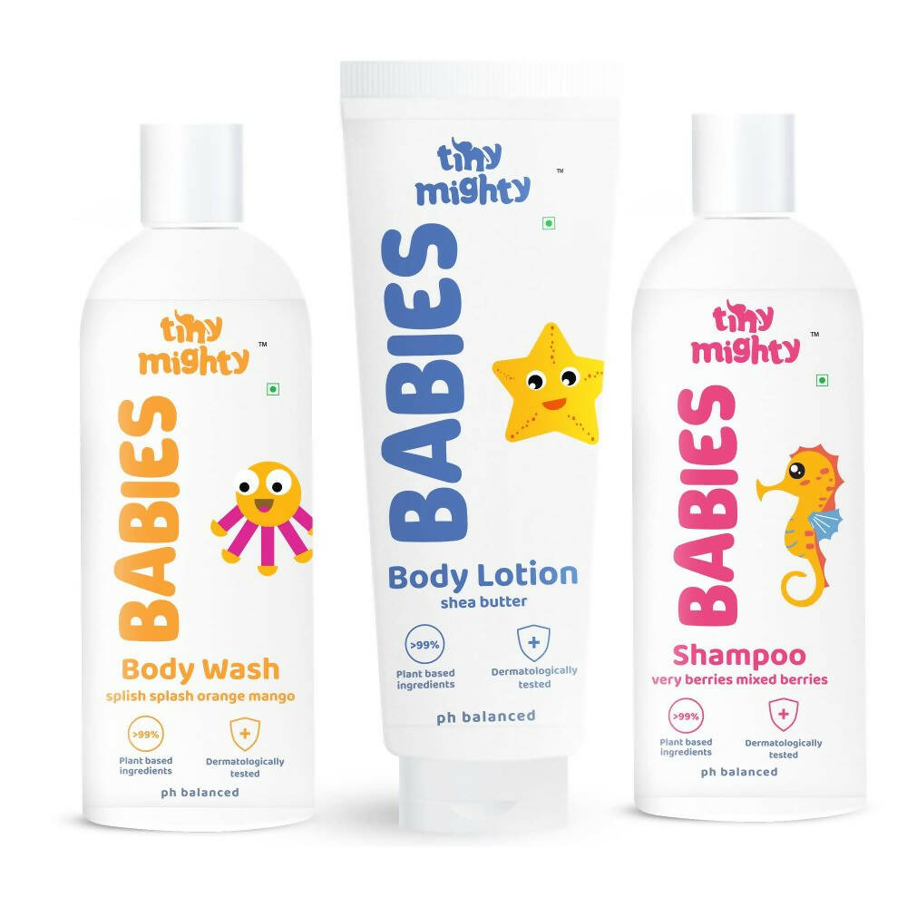 Tiny Mighty Baby Body Wash, Lotion & Shampoo Combo For Sensitive Skin of Kids - Distacart