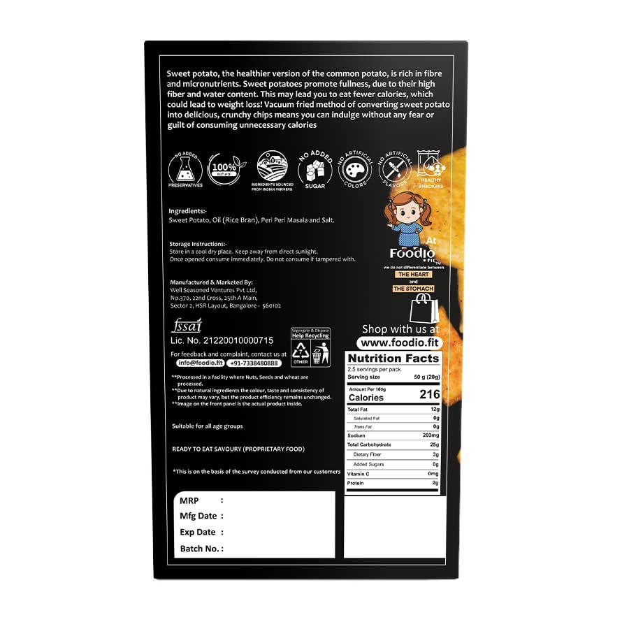 Foodio Sweet Potato Vacuum Fried Chips - Distacart