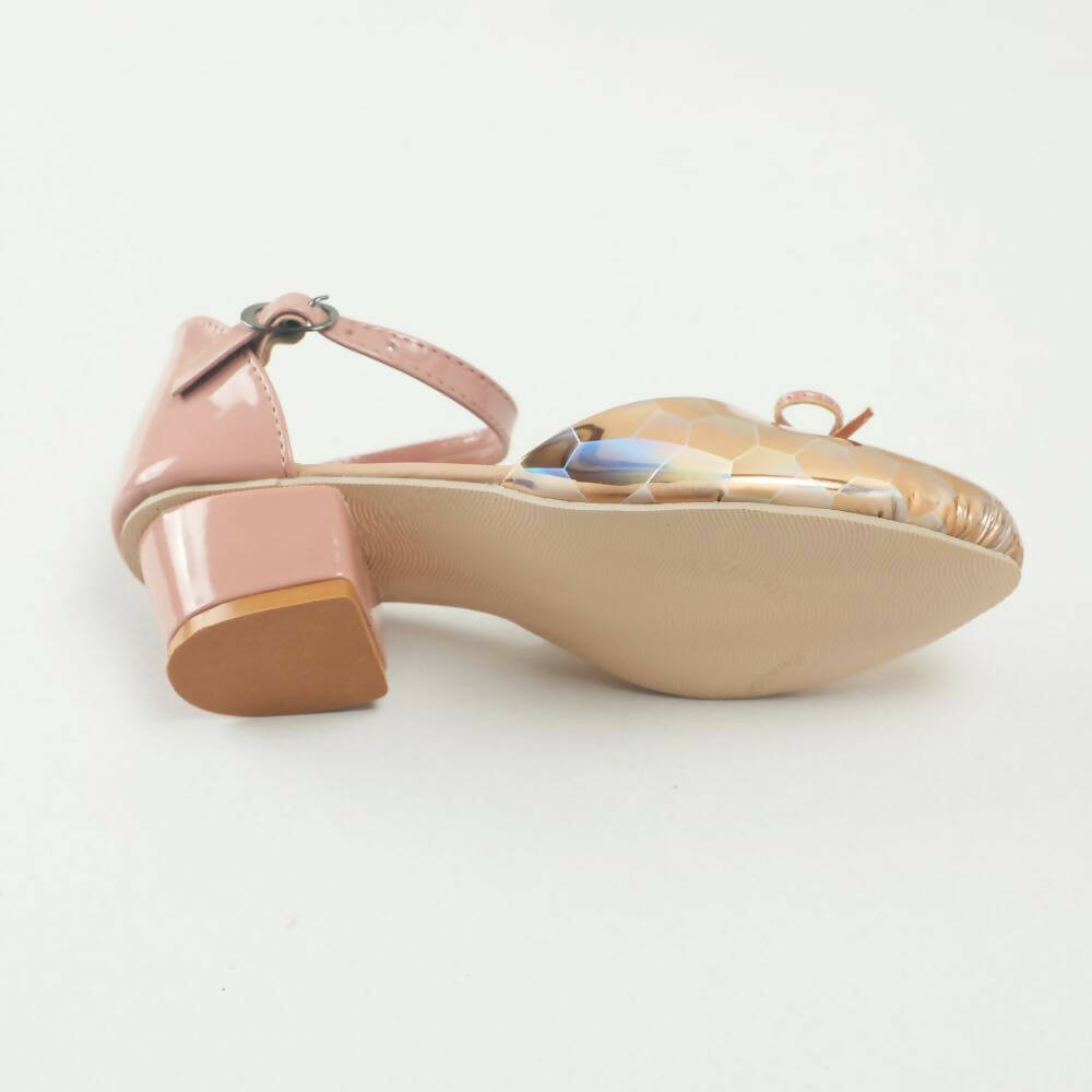Tiny Bugs Girls Party Wear Ballerinas Heels - Peach - Distacart