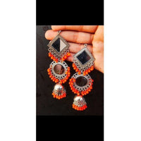 Thumbnail for Muskan Fancy Oxidized Mirror Jhumki Earrings