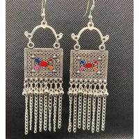 Thumbnail for Party Wear Square Earrings Hanging Chains