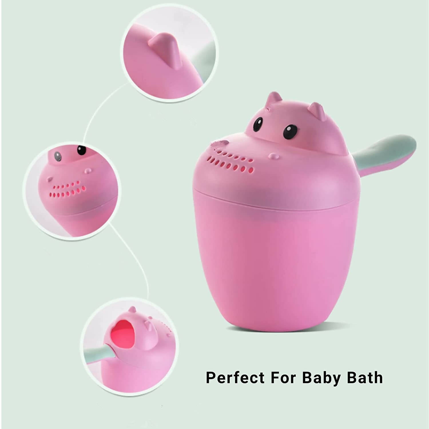 Safe-O-Kid Hair Washing Mug, Baby Shampoo Cup, Baby Shower, Baby Bath Tumbler/Rainer, Pink - Distacart