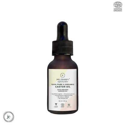 Juicy Chemistry Pure & Organic Castor Cold Pressed Carrier Oil - Distacart