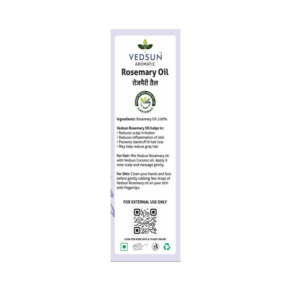 Vedsun Naturals Rosemerry Essential Oil Pure & Organic for Skin and Fragrance - Distacart