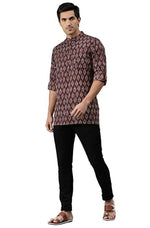 Thumbnail for Janasya Men's Brown Cotton Kurta - Distacart