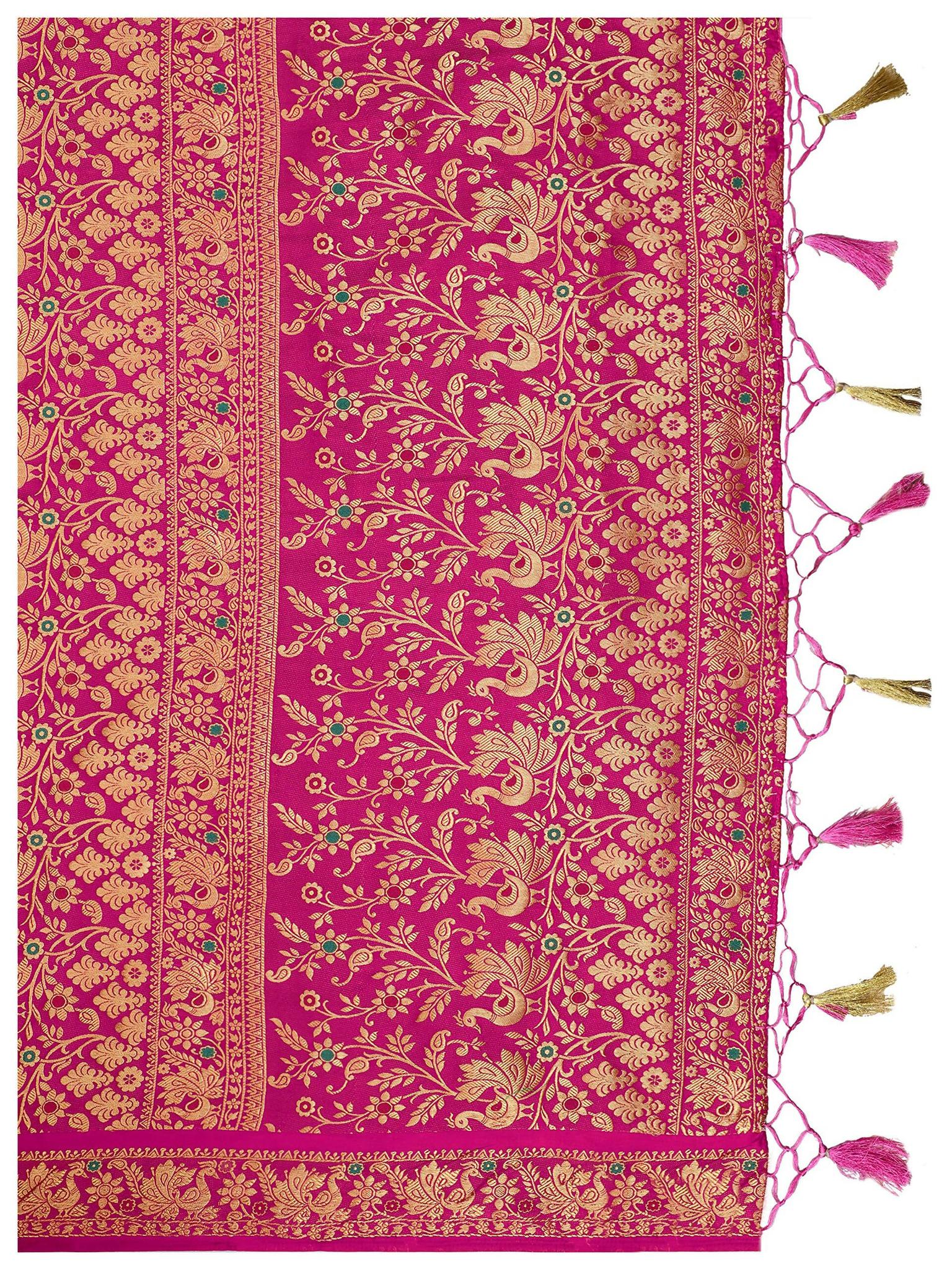 Mimosa Women's Green Kanchipuram Silk Saree - Distacart