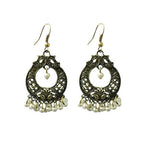 Thumbnail for Tiaraa Women's Alloy Ethnic Polki Pearl Earrings (White) - Distacart