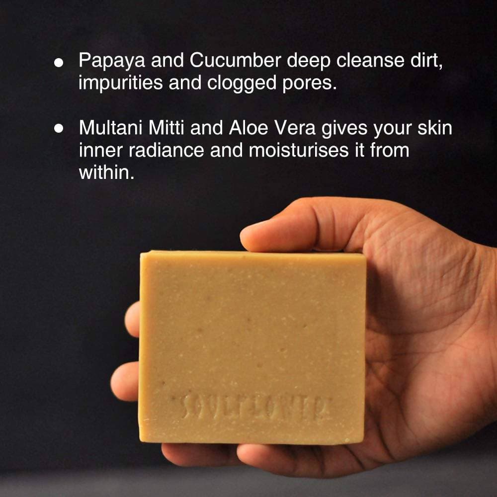 Soulflower Papaya And Cucumber Handmade Soap - Distacart