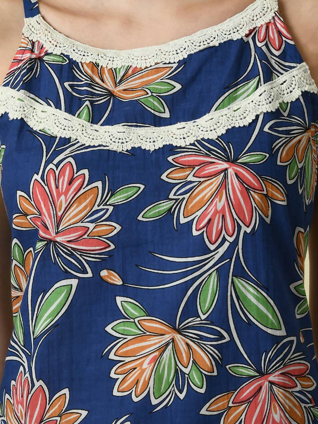 Myshka Women's Blue Straight Printed Kurta - Distacart