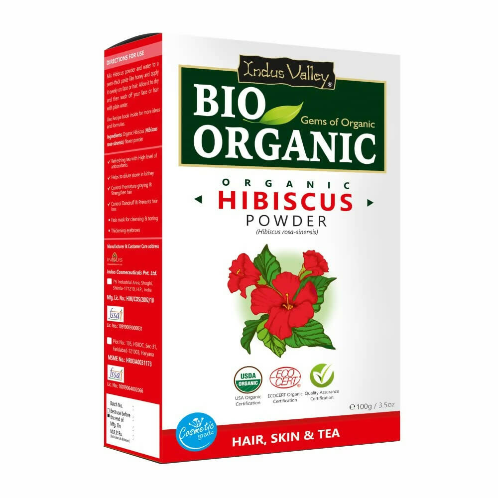 Indus Valley Bio Organic Hibiscus Flower Powder - Distacart