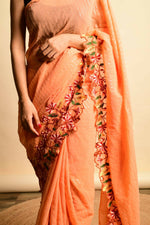Thumbnail for Vastrasky Orange Georgette Designer Saree - Distacart
