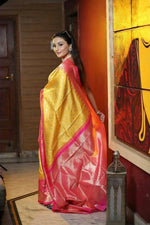 Thumbnail for DEIANA'S Beautiful Golden Jari with New Design Soft Lichi Silk Saree - Yellow - Distacart