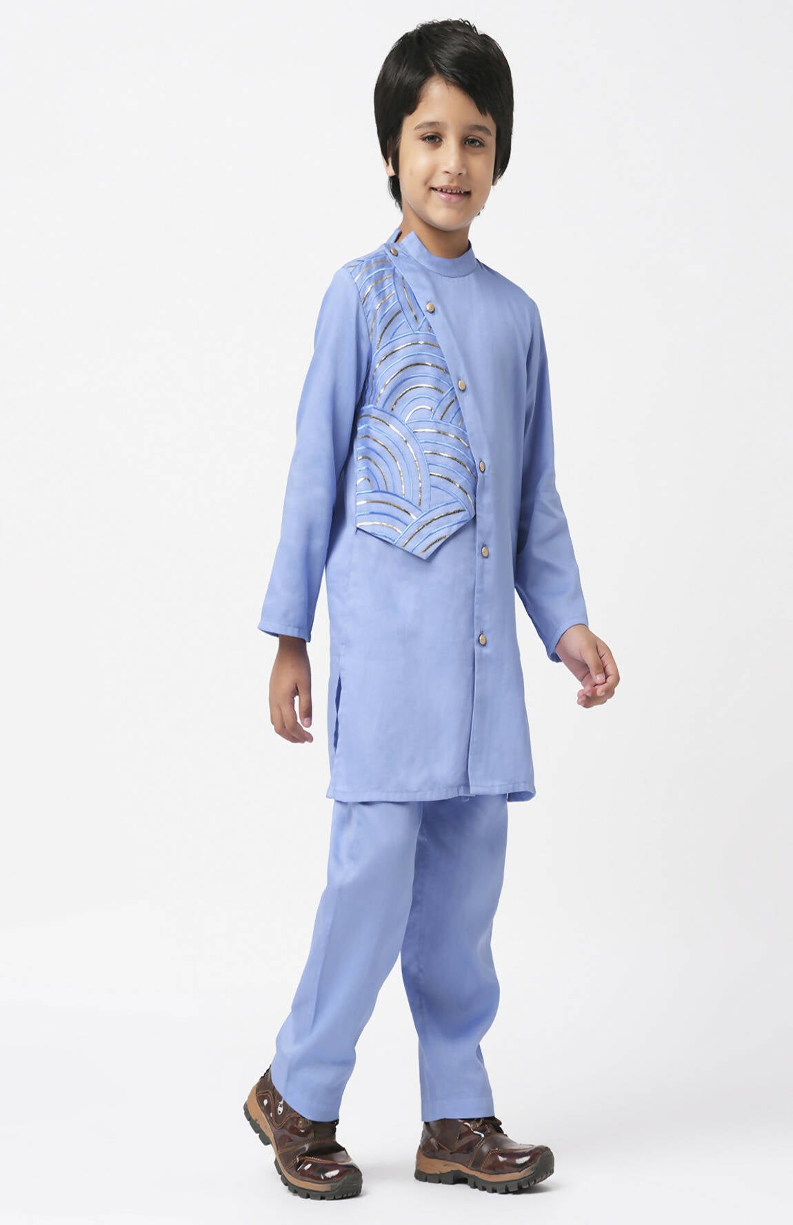 Lil Drama Bollywood Tadka Blue Kurta Pant Set For Boys - Distacart