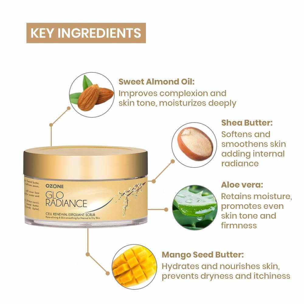 Key Ingredients Ozone Glo Radiance Cell Renewal Exfoliant Scrub