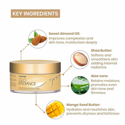 Key Ingredients Ozone Glo Radiance Cell Renewal Exfoliant Scrub