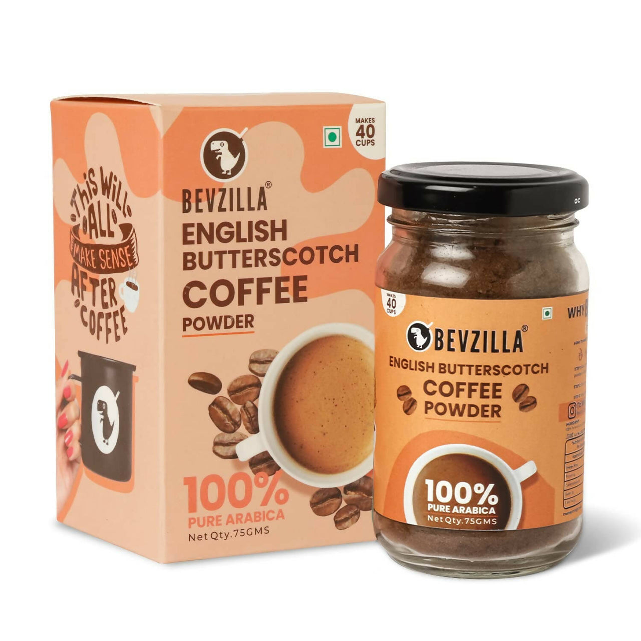 Bevzilla Instant Coffee Powder (English Butterscotch Flavour) - Distacart