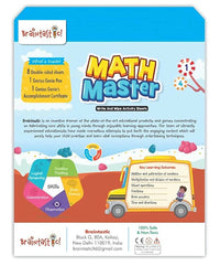Thumbnail for Braintastic Educational Game: Math Master (6-99 Years) Write & Wipe Reusable Activity Sheets with Free Puzzle for Kids - Distacart