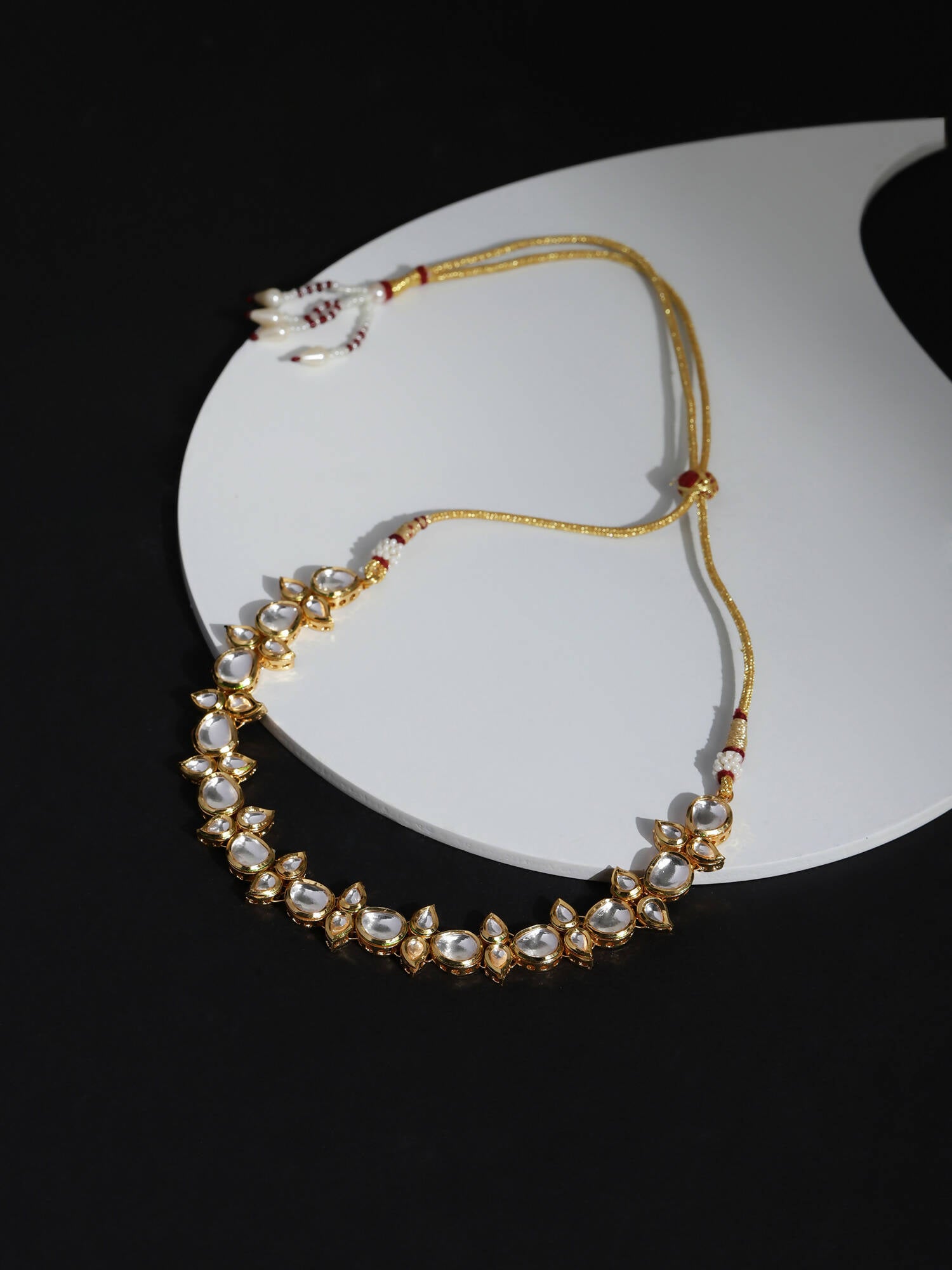 Gold-Toned White Brass Gold-Plated Necklace - Ruby Raang - Distacart